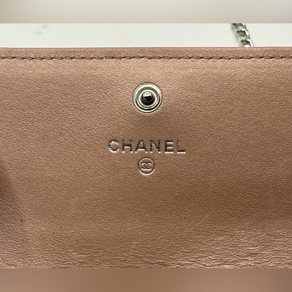Authentic Chanel Camellia Leather Wallet on Unbranded Added Chain - Picture 12 of 13